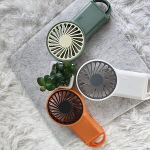 Portable Handheld Fans in Green, White, and Orange
